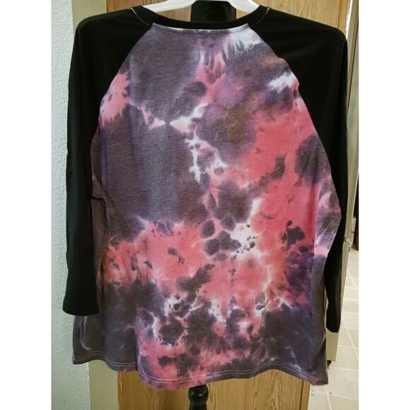 Purple Ice Tie Dye Raglan 3/4 Sleeve T-Shirt NWT Size 3XL - Picture 3 of 5